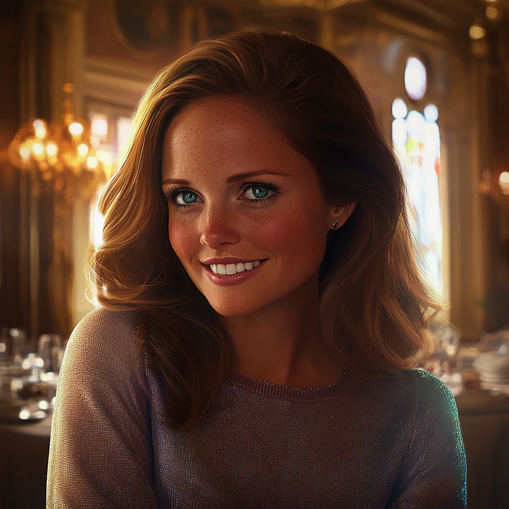A cheerful woman looking at someone | Source: no source