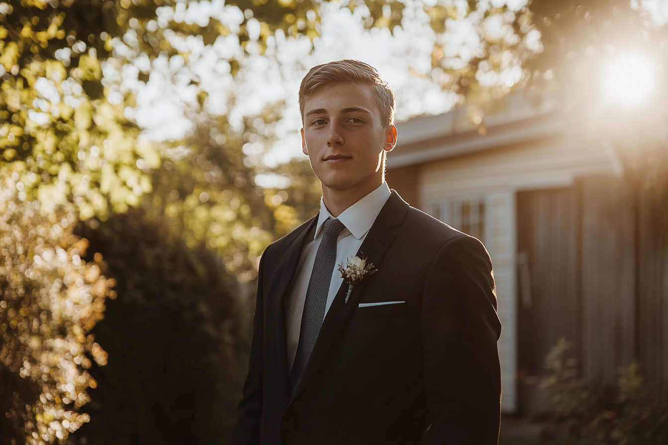 A young man at his wedding | Source: No source