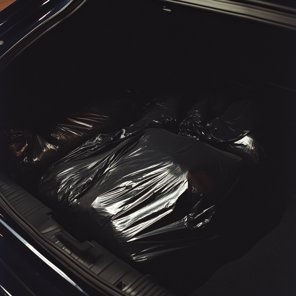 Black bags in the trunk of a car | Source: no source