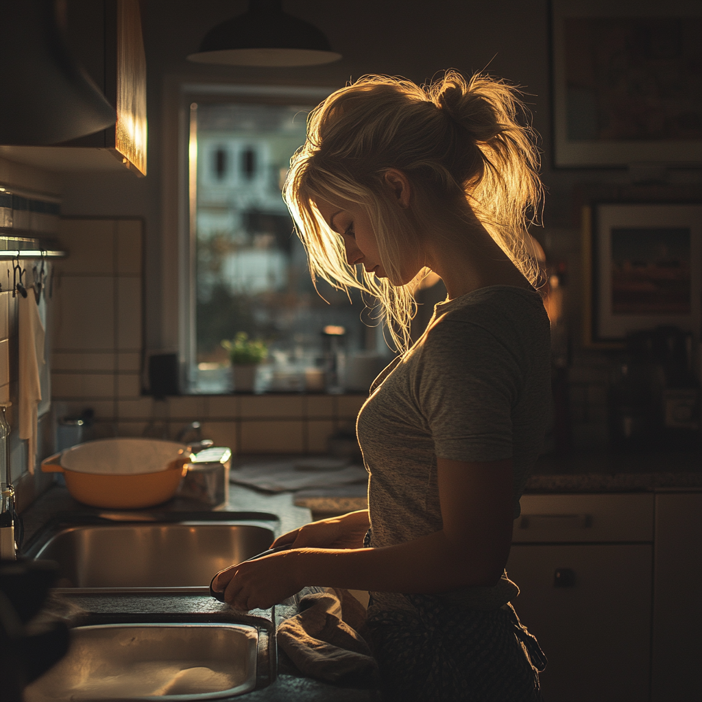 A woman cleaning her kitchen | Source: no source