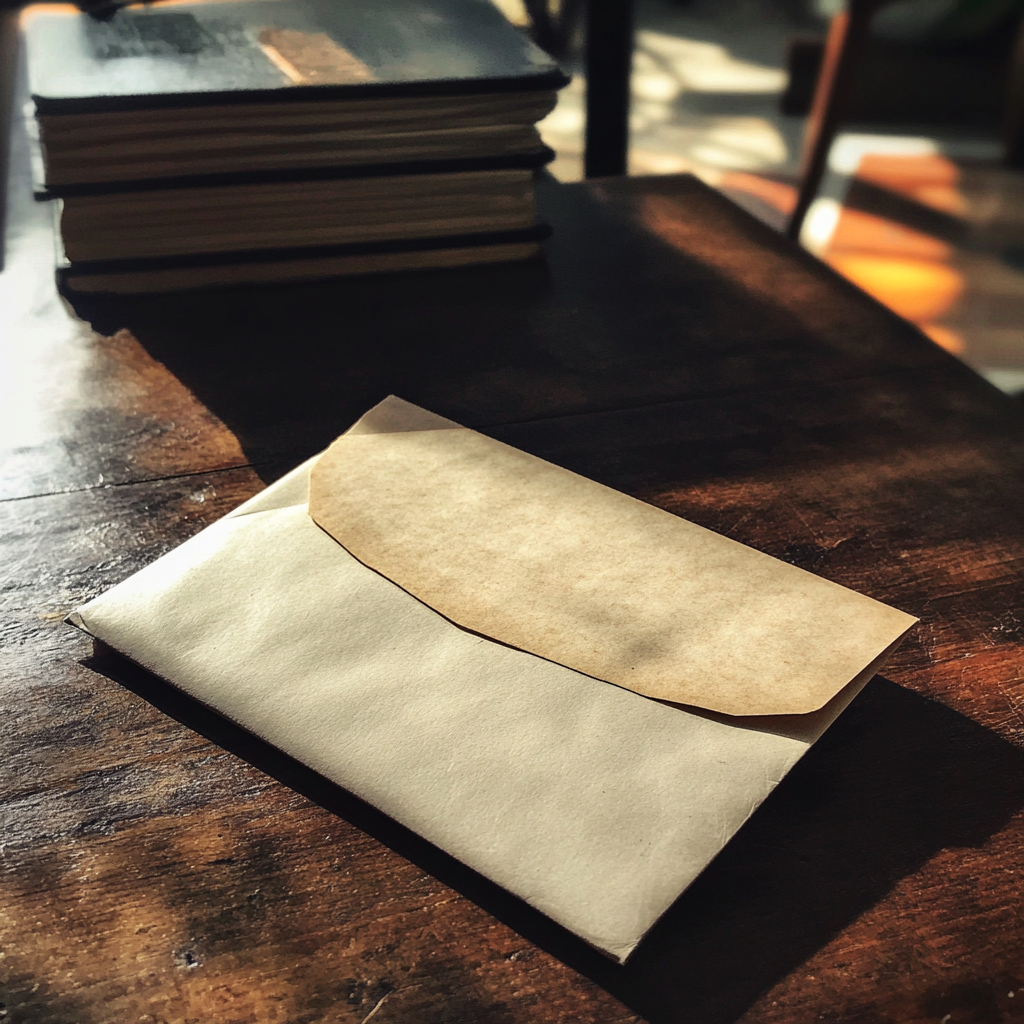 An envelope on a table | Source: No source
