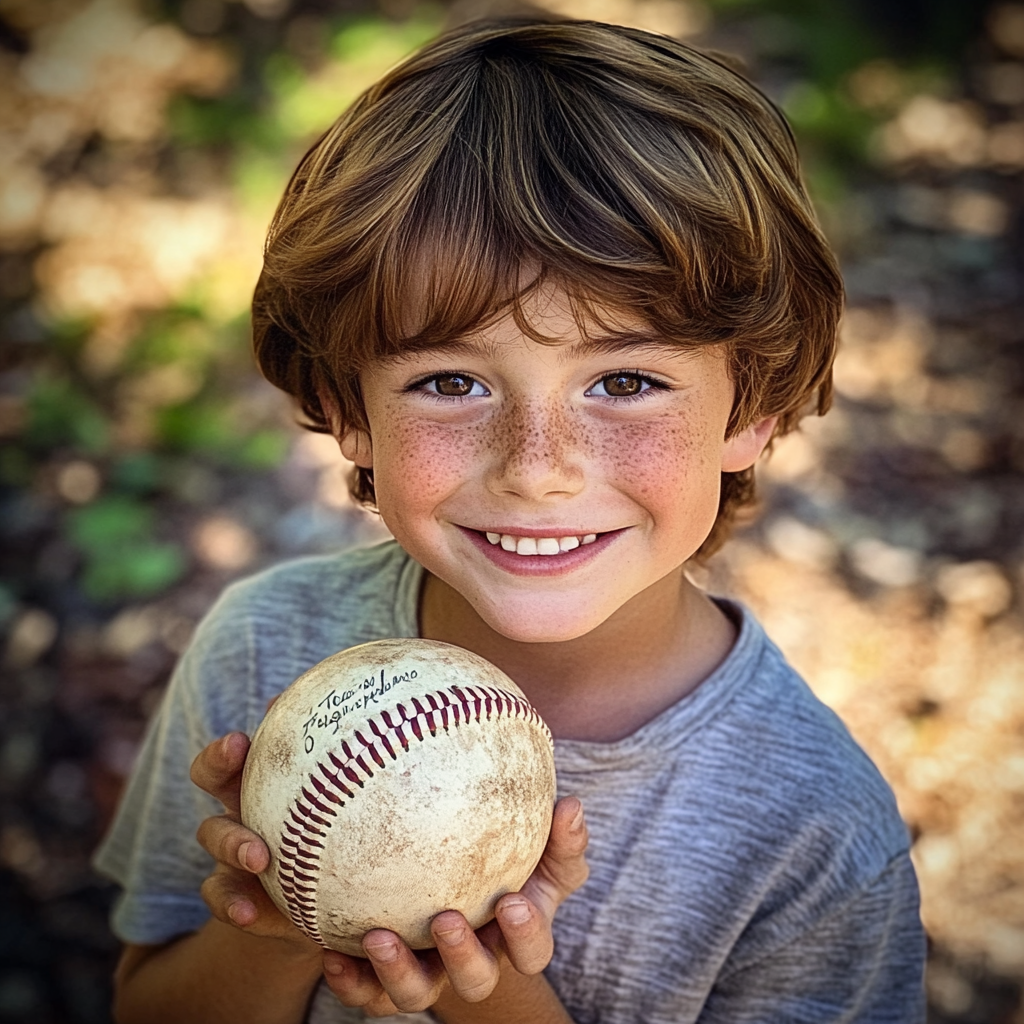 A boy holding a baseball | Source: no source