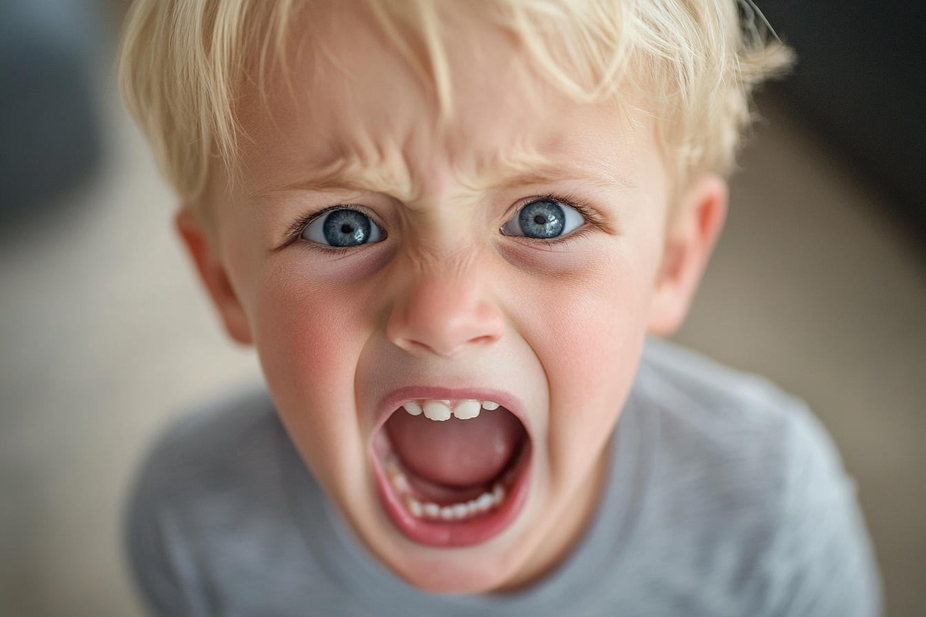 A child wailing in a living room | Source: no source