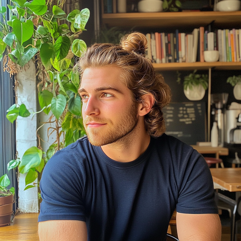 A man sitting in a coffee shop | Source: No source