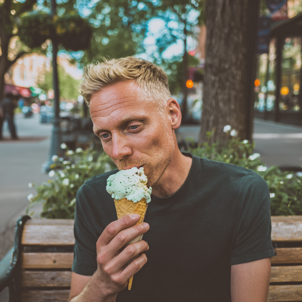 A man holding an ice cream cone | Source: No source