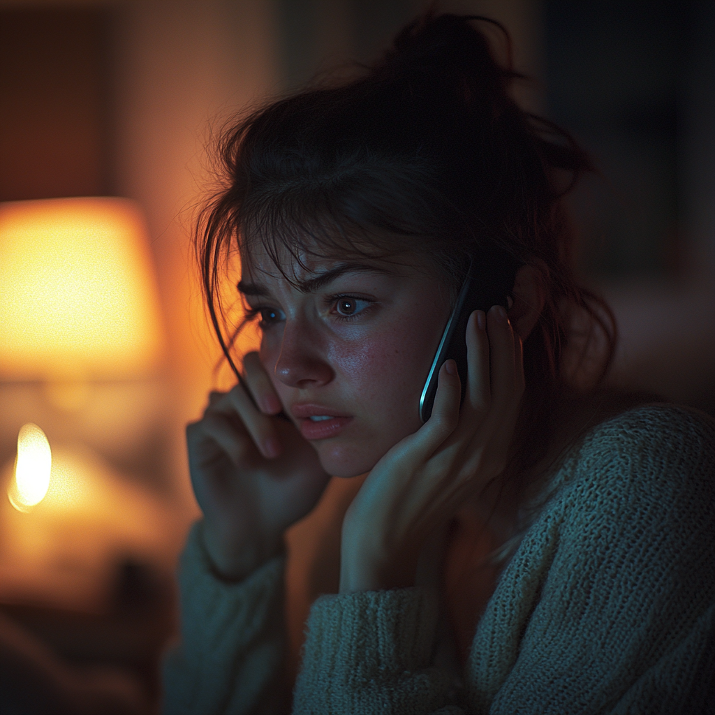 An upset woman on a call | Source: No source