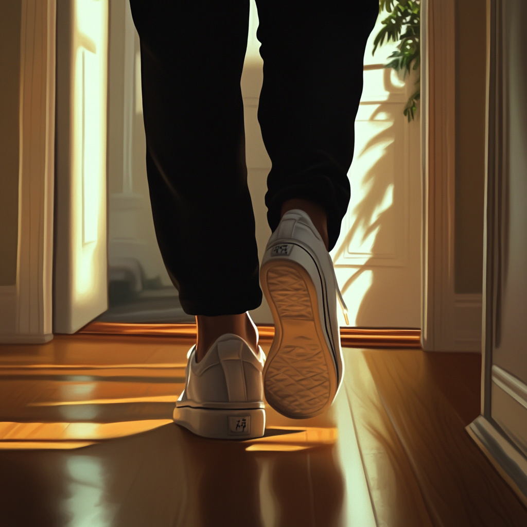 A woman walking in a house | Source: No source
