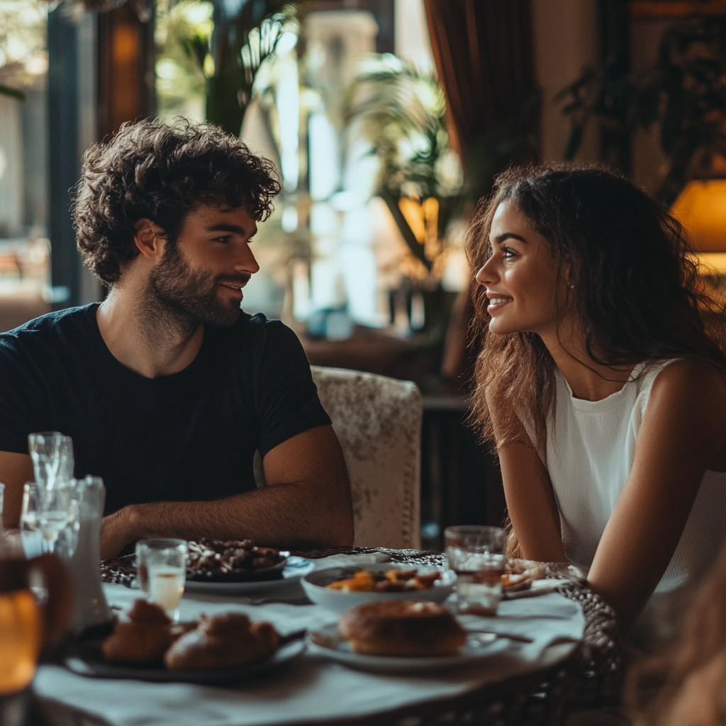 Happy couple enjoying breakfast in their home | Source: No source