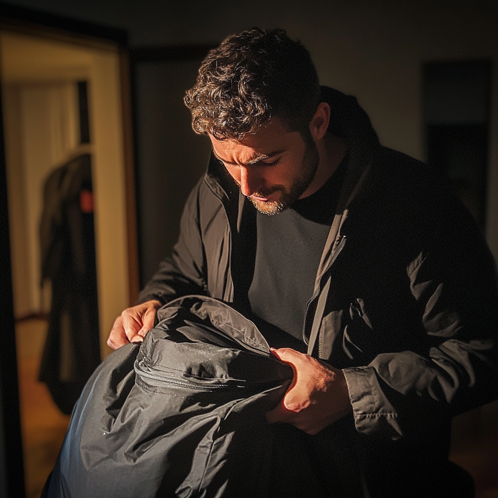 A man packing a bag | Source: No source