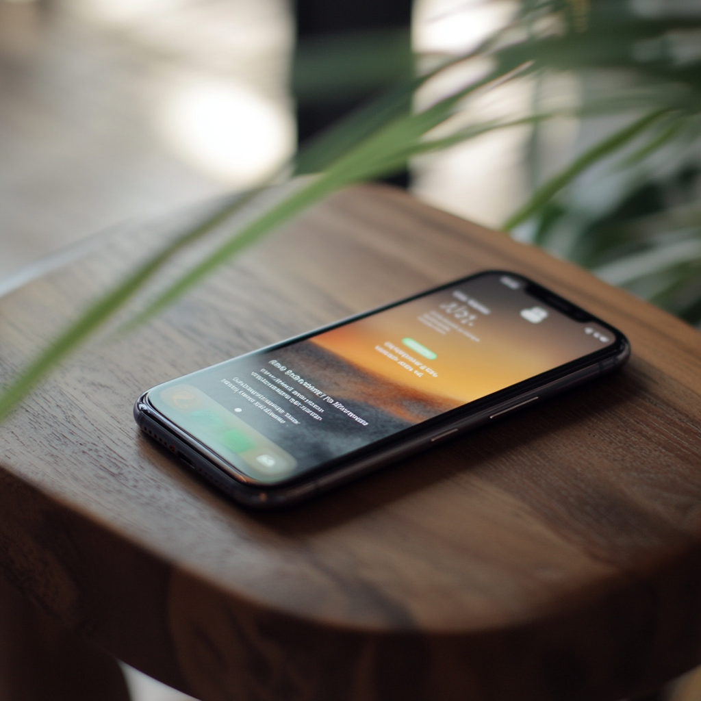 A cellphone on a table | Source: no source