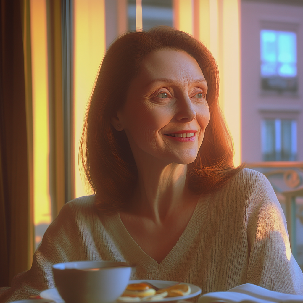 A woman smiling while talking to her son | Source: No source