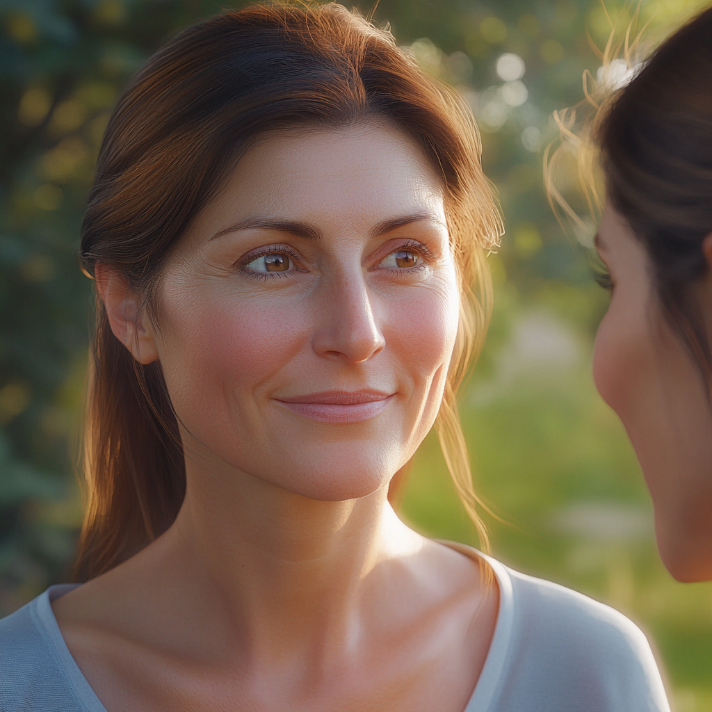 A woman talking to her neighbor | Source: no source