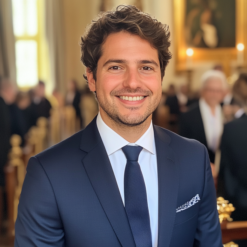 A smiling man in a suit | Source: no source