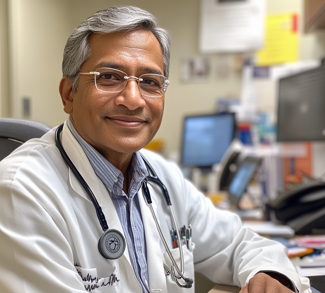 A doctor sitting at his desk | Source: no source