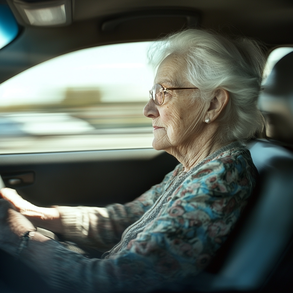 An elderly woman speeding | Source: no source