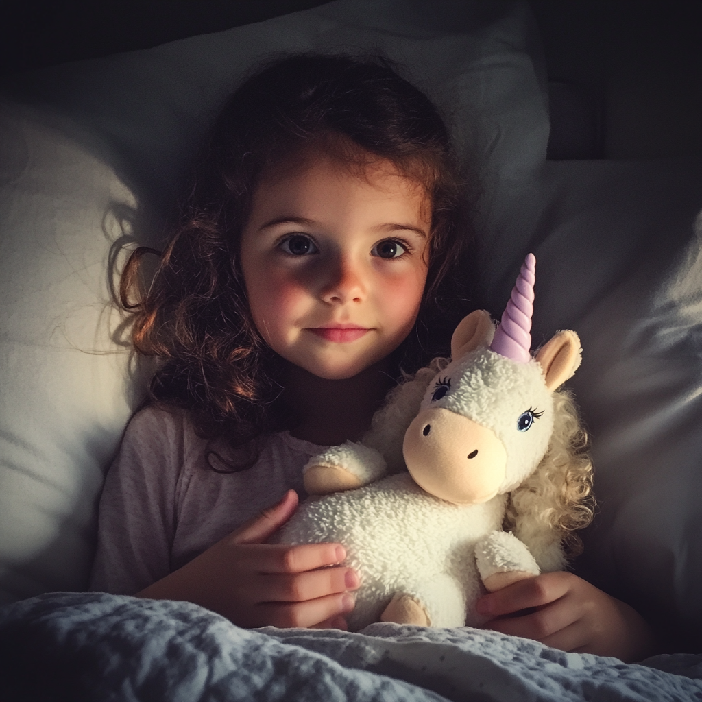 A little girl tucked into her bed | Source: no source