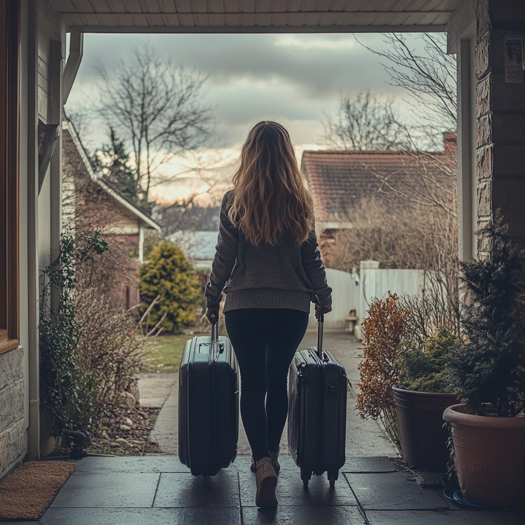 Woman leaving her home | Source: No source
