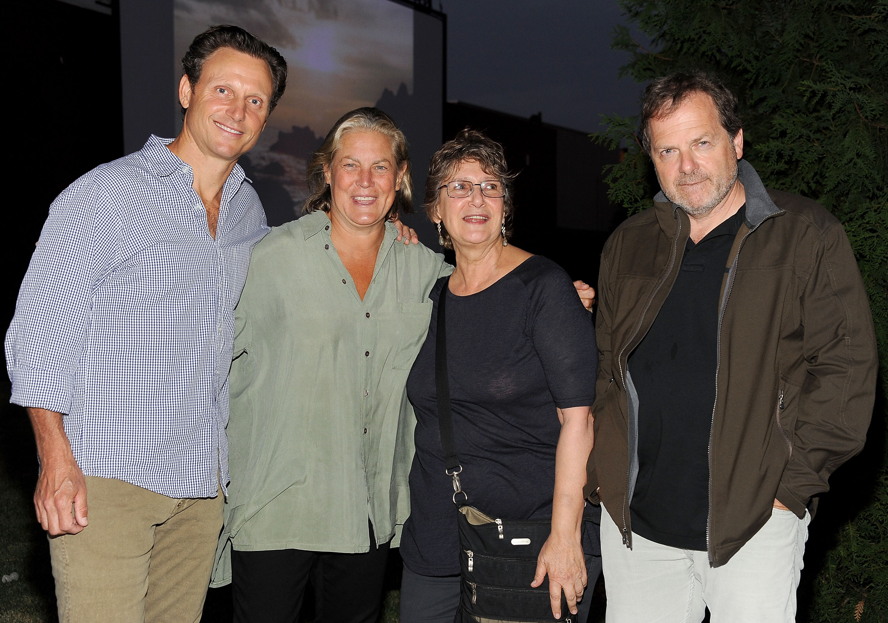 Tony Goldwyn, Jane Musky, Jane Jenkins and Executive producer Steven-Charles Jaffe at the Academy of Motion Picture Arts and Sciences' Oscars outdoor screening of "Ghost" on July 13, 2012, in Hollywood, California.| Source: Getty Images