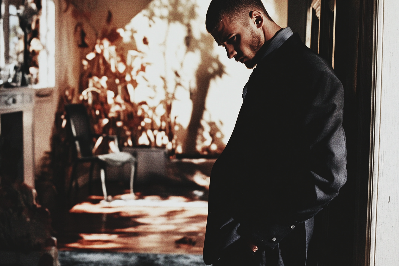 A concerned man standing in a hallway | Source: No source