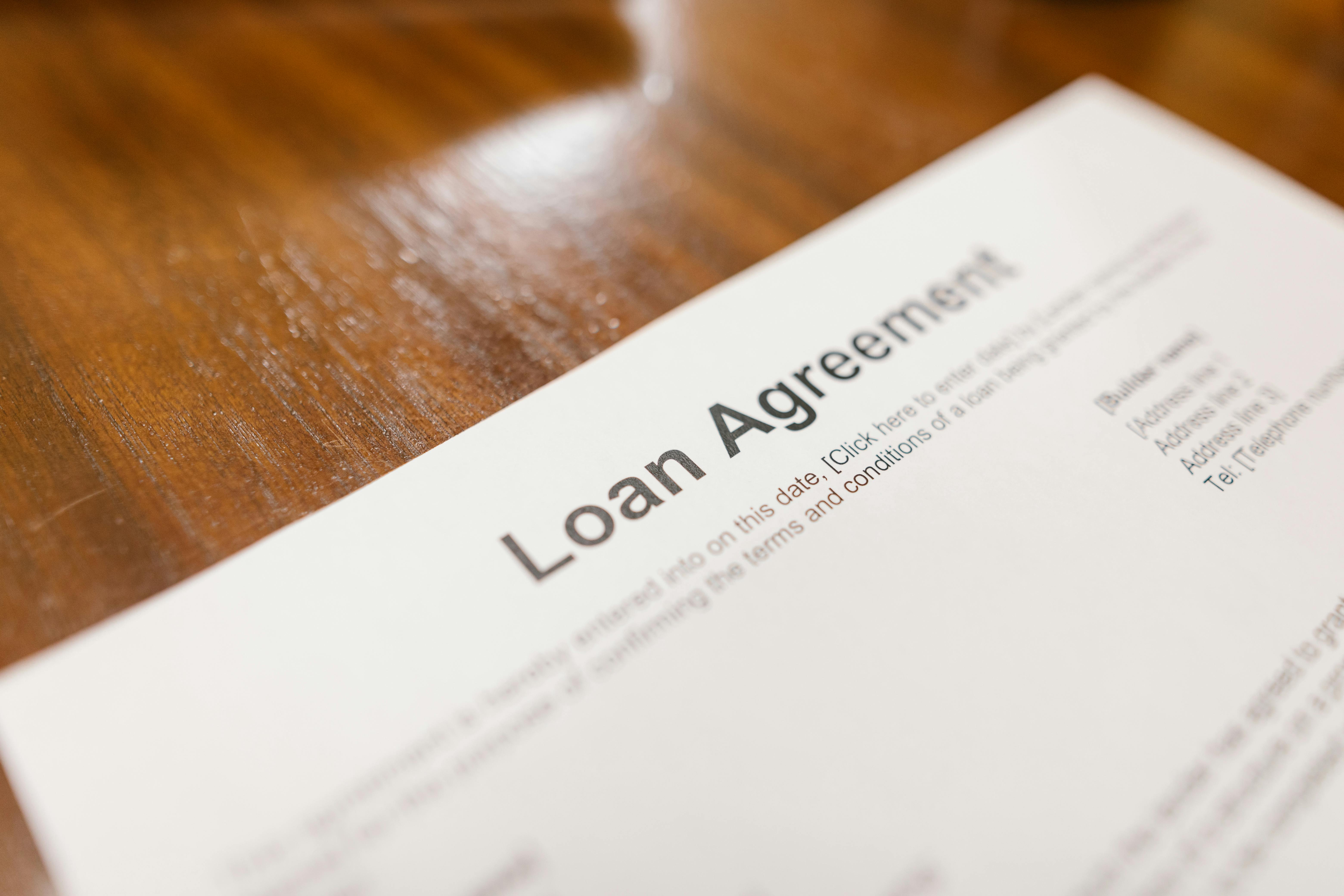 Loan agreement | Source: Pexels