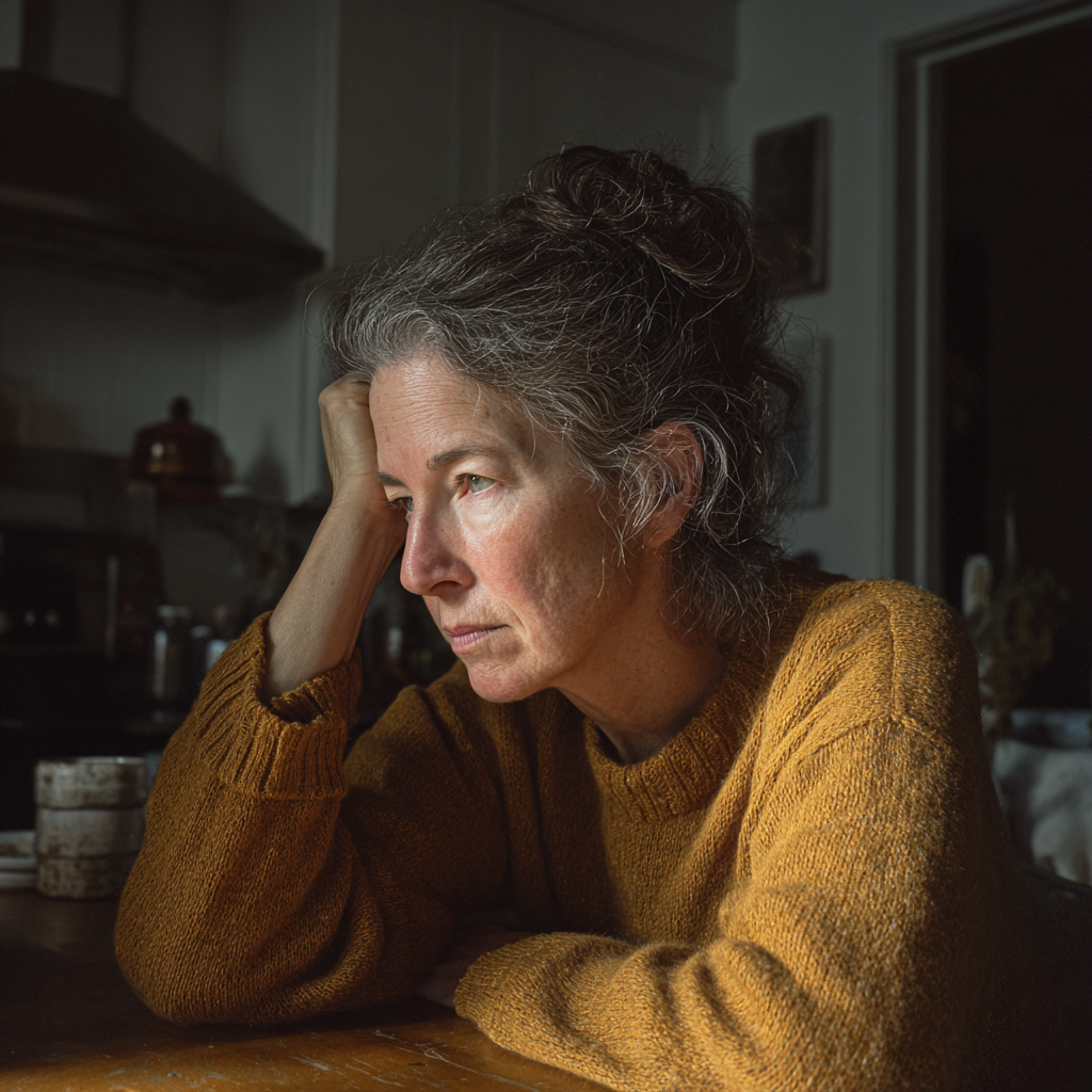 An upset older woman holding her head | Source: No source