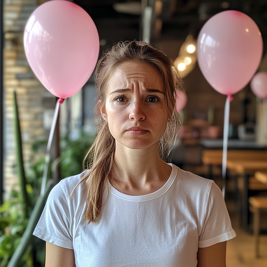 An emotional woman standing in a café | Source: No source
