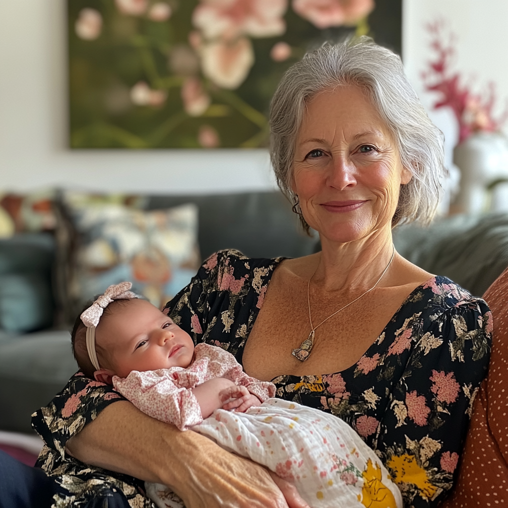 An older woman holding a newborn | Source: No source