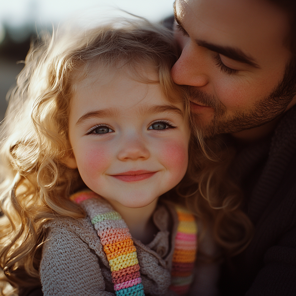 A father kissing his daughter | Source: No source