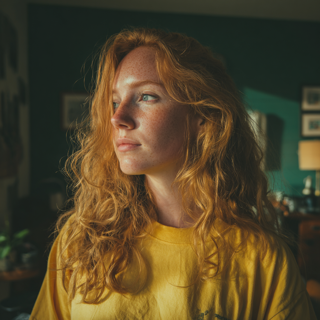 A side view of a woman in a yellow t-shirt | Source: No source