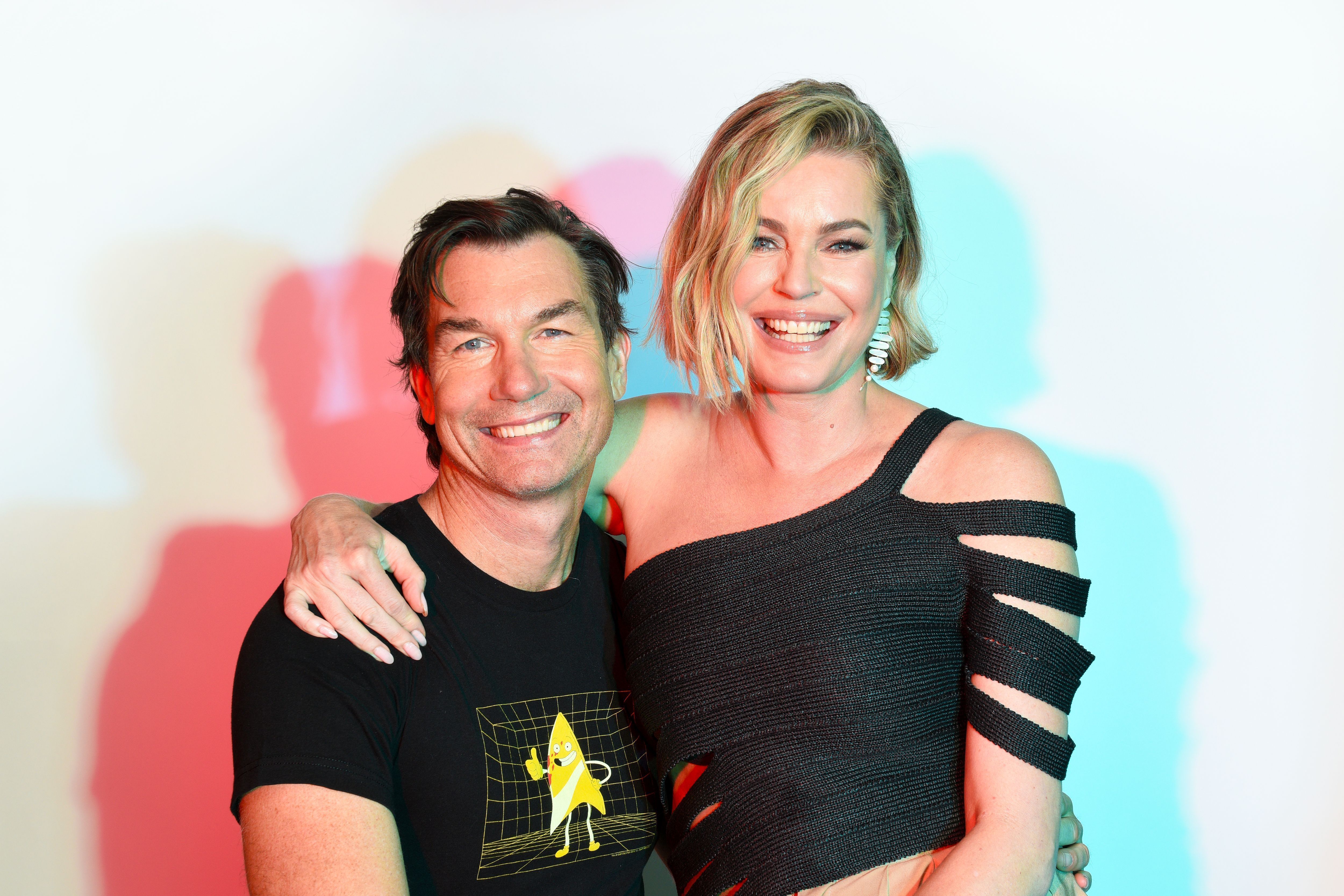 Jerry O'Connell and Rebecca Romijn pose in the IMDboat Exclusive Portrait Studio in San Diego, California on July 27, 2024 | Source: Getty Images