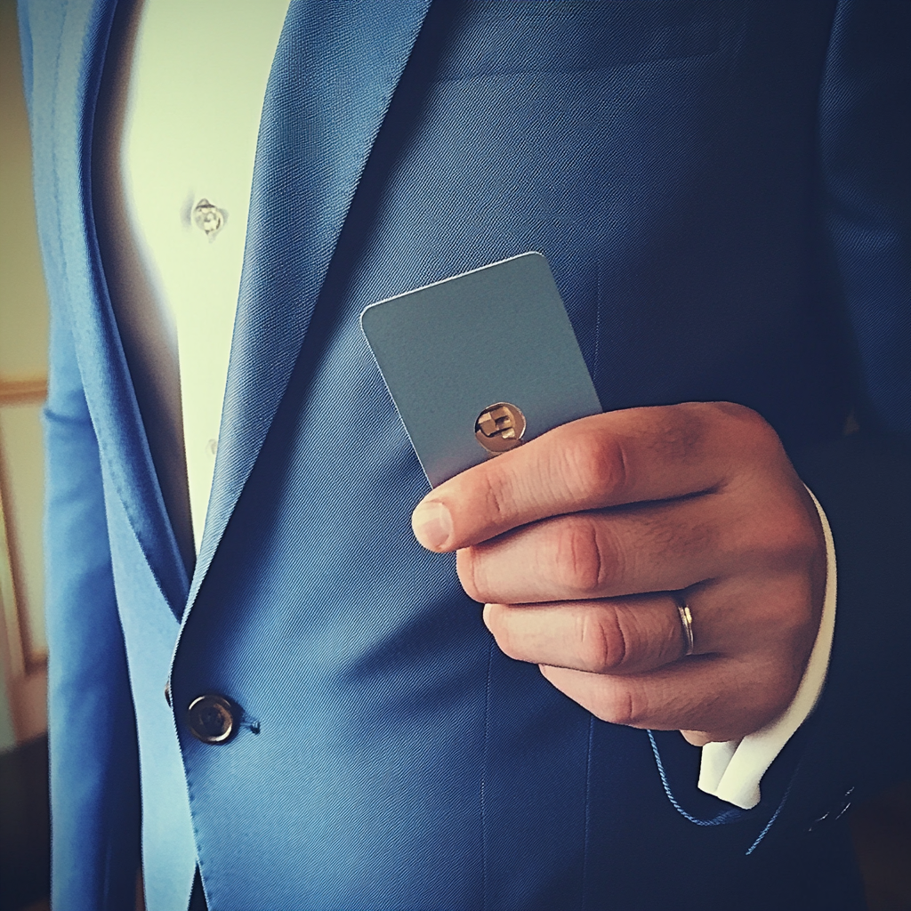 A man holding a hotel keycard | Source: No source