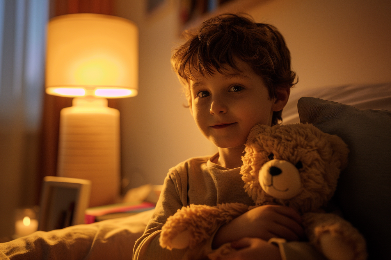 A boy holding a teddy bear | Source: No source