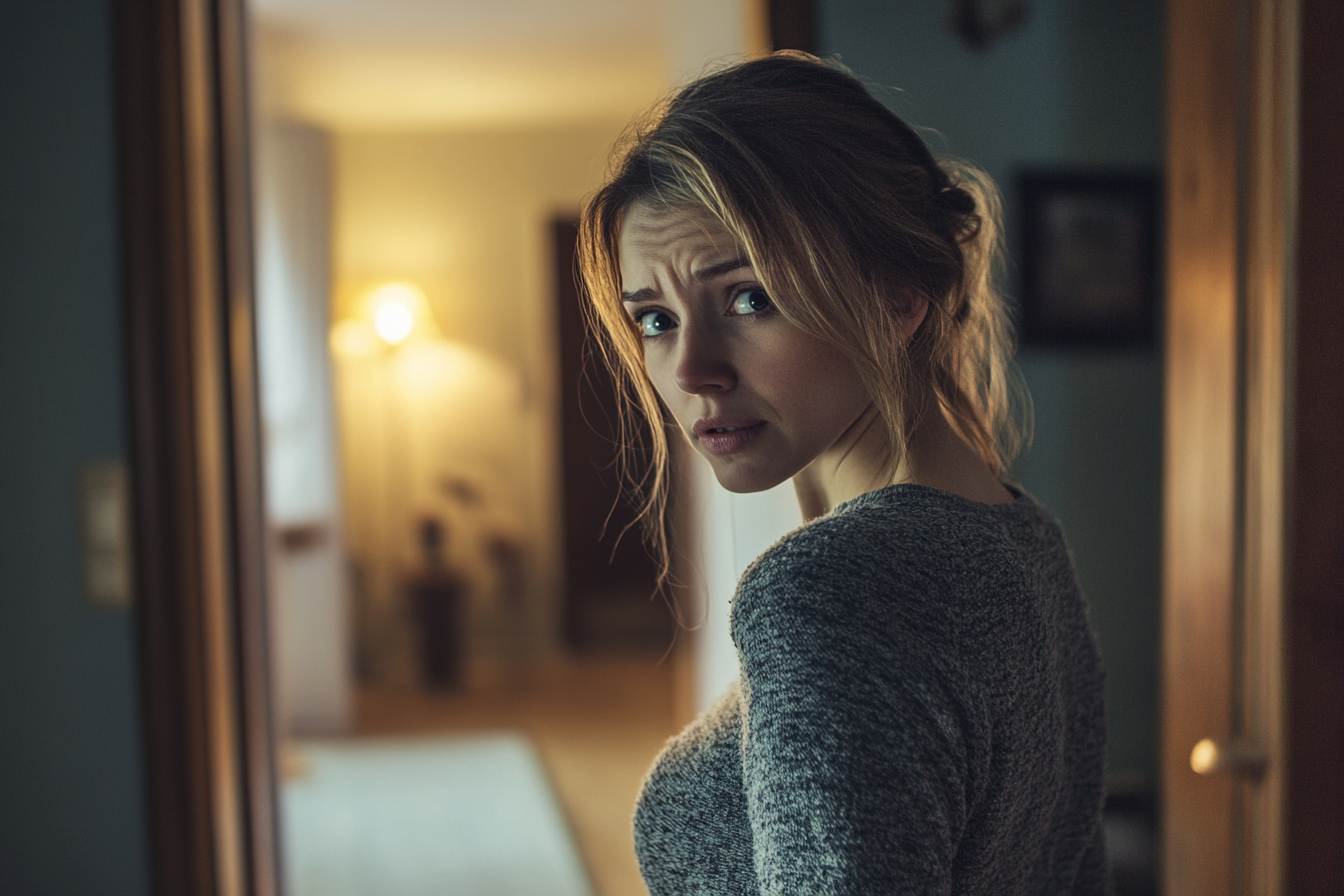 A woman glancing at someone in surprise | Source: no source
