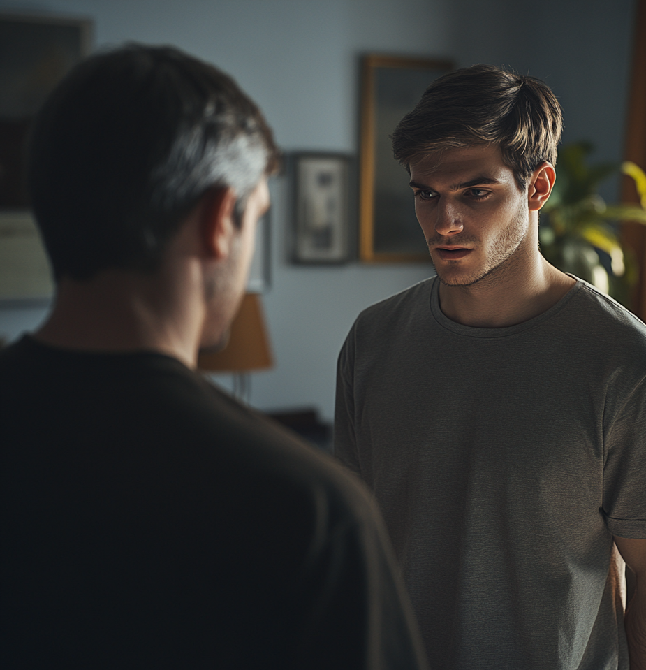 A man talking to his father | Source: no source