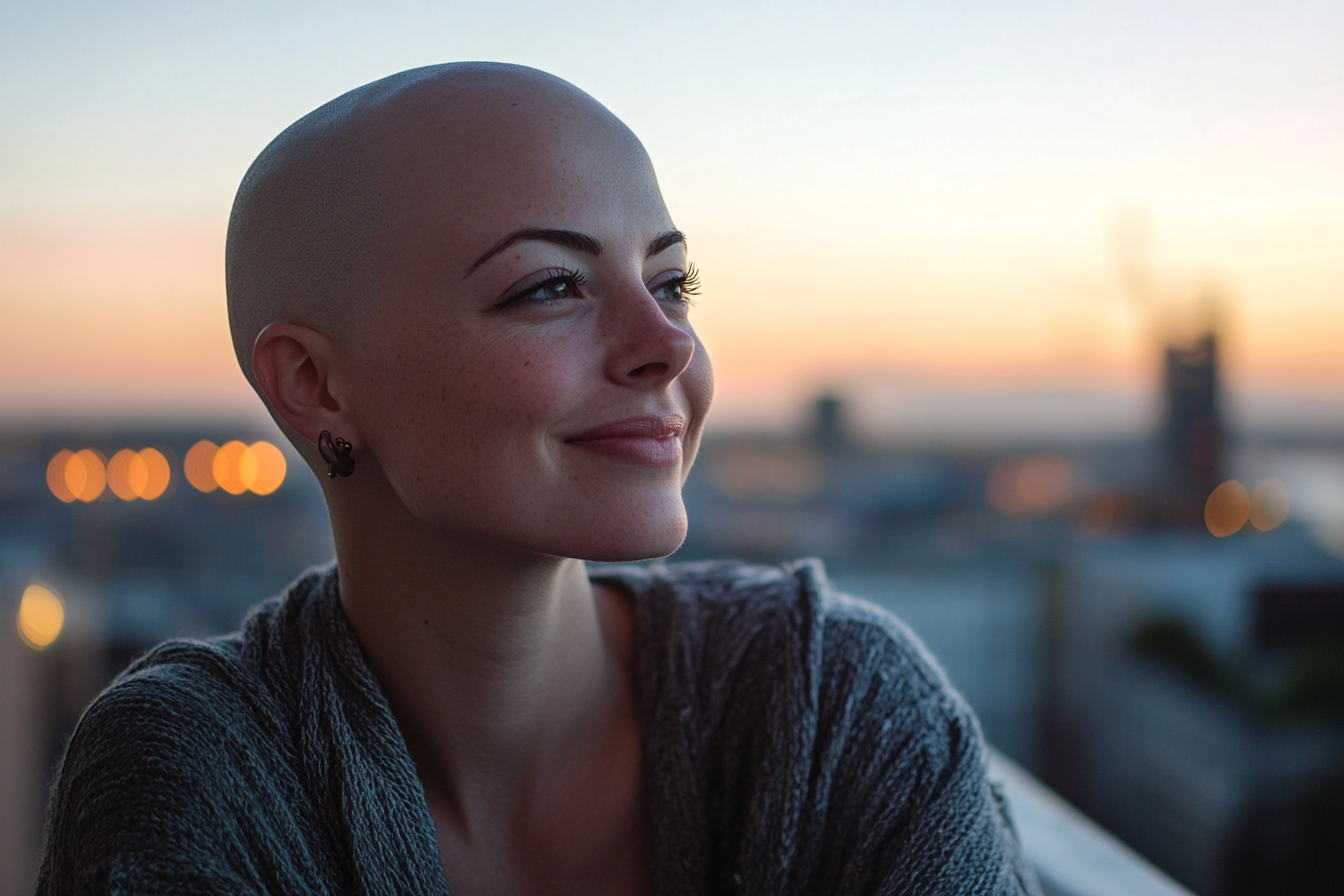 A woman on a balcony smiling confidently | Source: No source