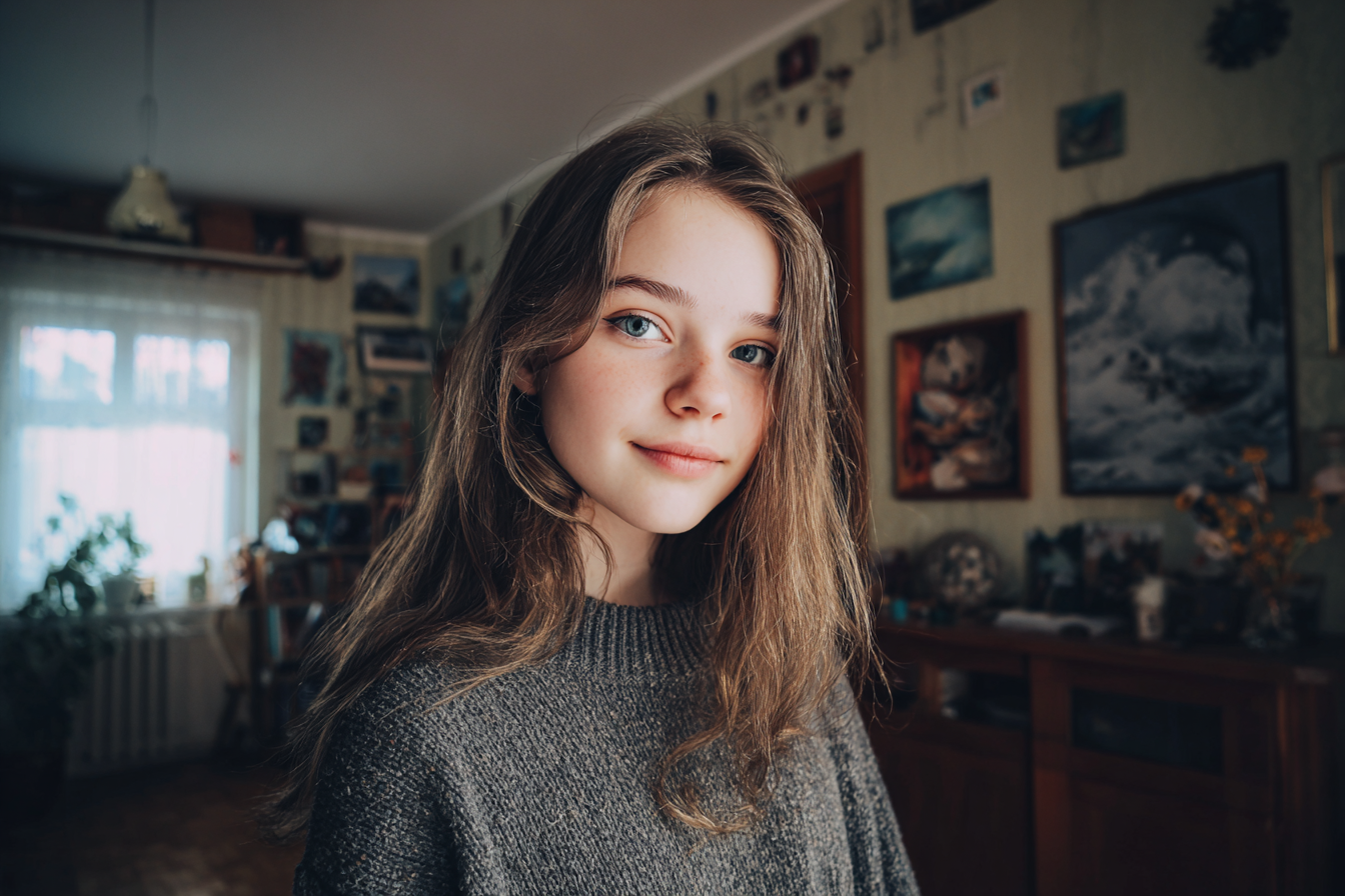 A girl standing in her house | Source: No source