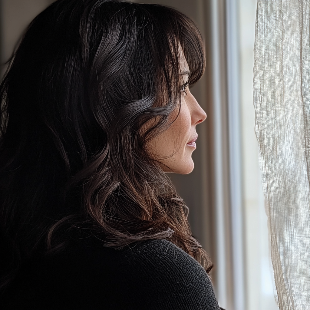 A woman looking out of a window | Source: no source