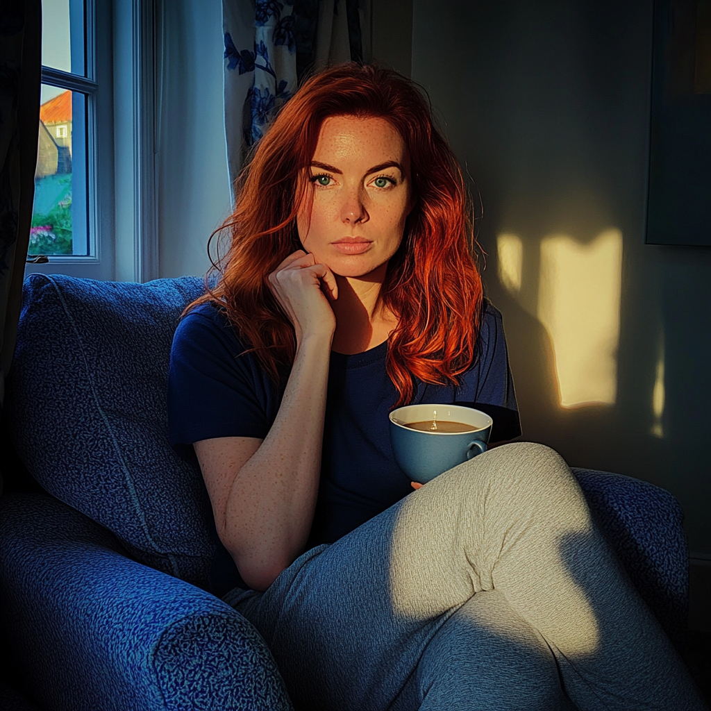 A woman sitting on an armchair | Source: no source