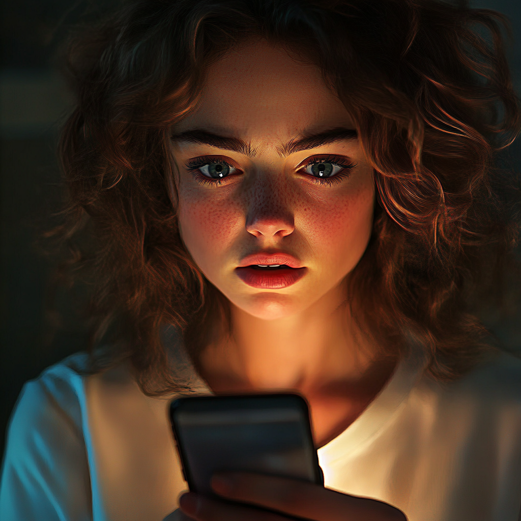 A shaken woman holding a phone | Source: no source