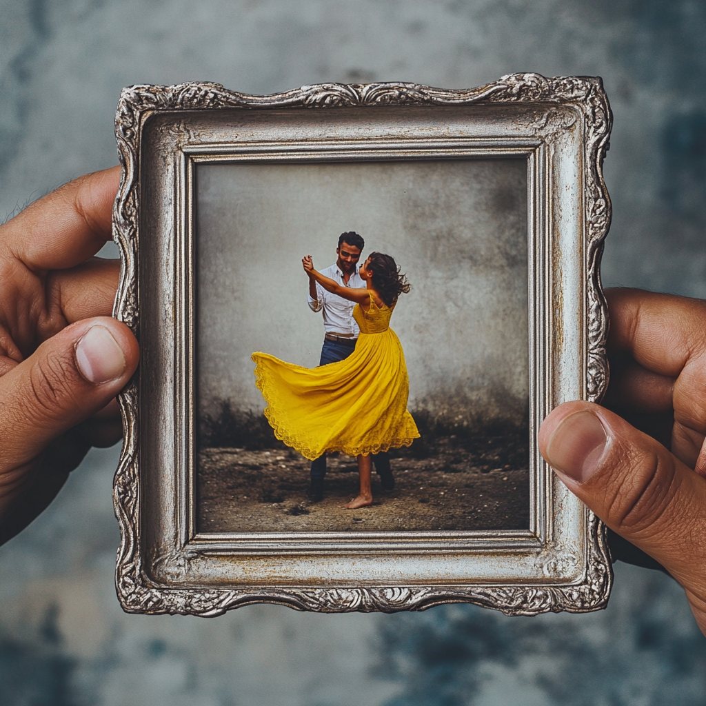 A man holding a photo | Source: no source