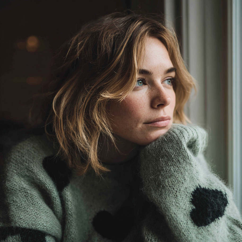 A pensive woman looking out a window | Source: No source
