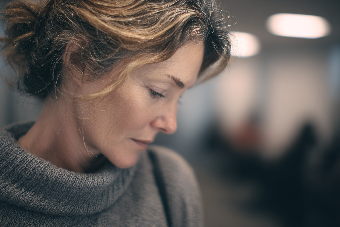 A woman looking down | Source: no source