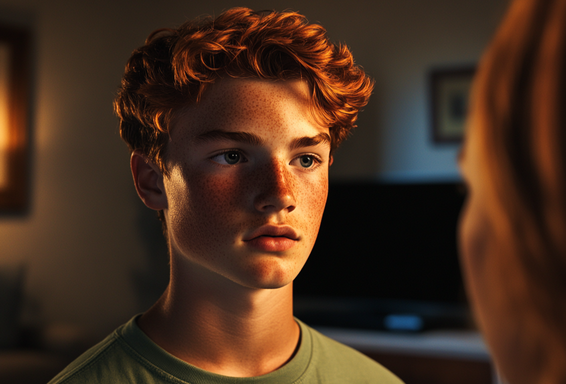 A boy talking to his aunt | Source: no source