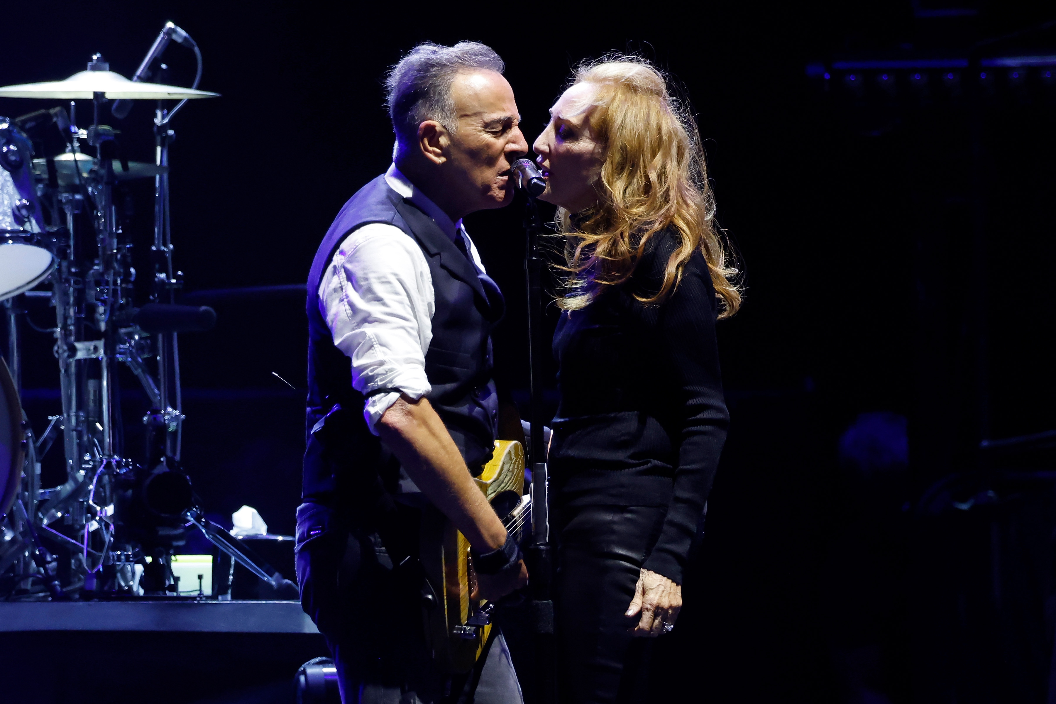 Bruce Springsteen and Patti Scialfa perform during the 2024 Sea.Hear.Now Festival on the beach on September 15, 2024 in Asbury Park, New Jersey. | Source: Getty Images