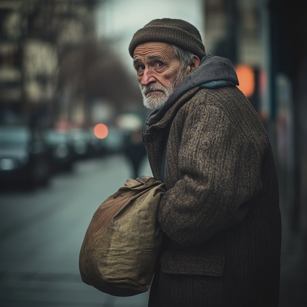 An elderly man looking around | Source: no source