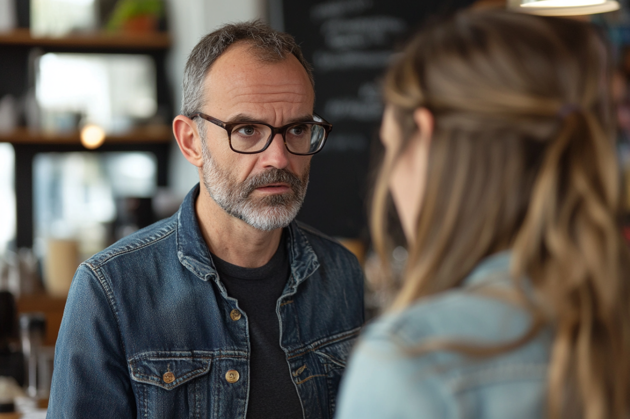 A man speaking to a woman | Source: No source