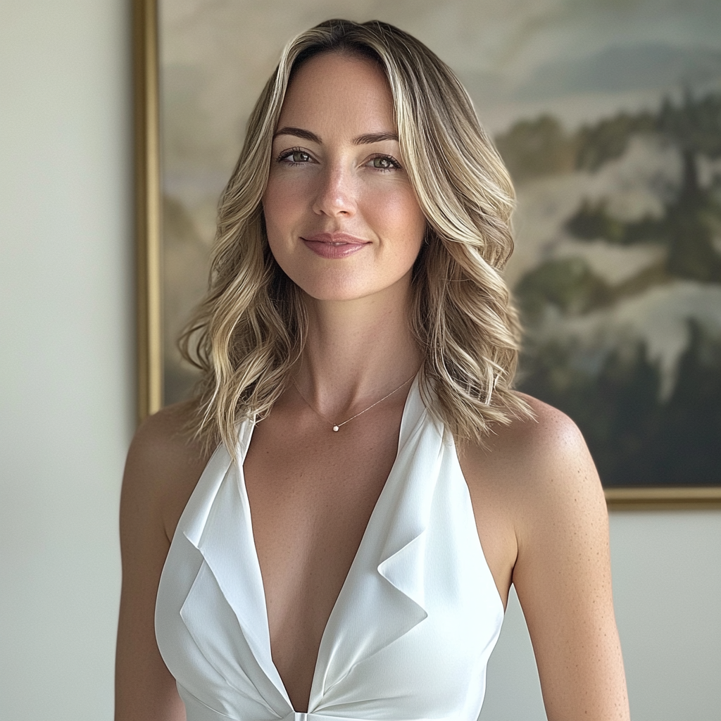 A woman wearing a sleek white dress | Source: no source