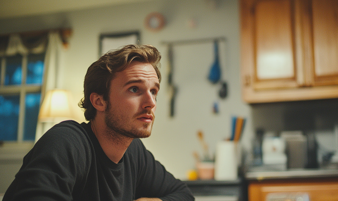 A man speaking to someone during dinner | Source: No source