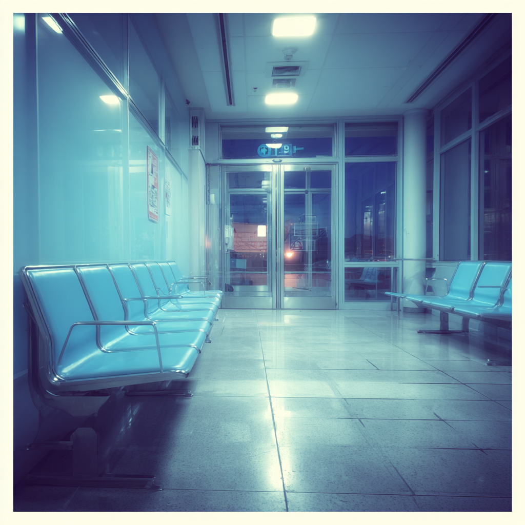 A hospital waiting room at night | Source: no source