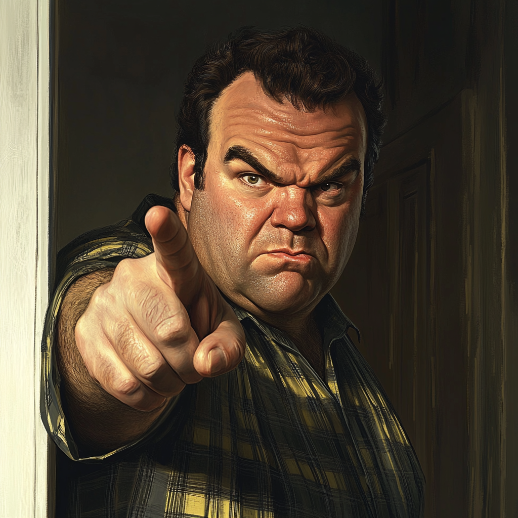 An annoyed man pointing his finger at someone | Source: no source